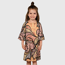 Платье клеш для девочки Дудл узоры, цвет: 3D-принт — фото 2