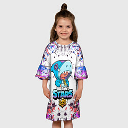 Платье клеш для девочки Brawl Stars Leon Shark, цвет: 3D-принт — фото 2