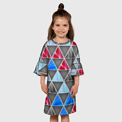 Платье клеш для девочки ТРЕУГОЛЬНИКИ, цвет: 3D-принт — фото 2