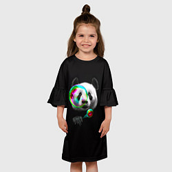 Платье клеш для девочки Панда и мыльный пузырь, цвет: 3D-принт — фото 2
