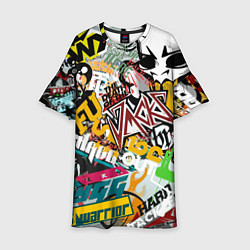 Платье клеш для девочки Стикеры, цвет: 3D-принт