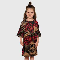Платье клеш для девочки ТЕКСТУРА, цвет: 3D-принт — фото 2