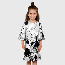 Платье клеш для девочки БРЫЗГИ КРАСОК, цвет: 3D-принт — фото 2