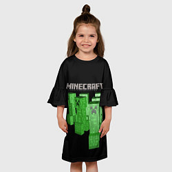 Платье клеш для девочки MINECRAFT CREEPER, цвет: 3D-принт — фото 2