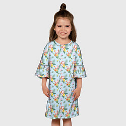 Платье клеш для девочки ФЛАМИНГО, цвет: 3D-принт — фото 2