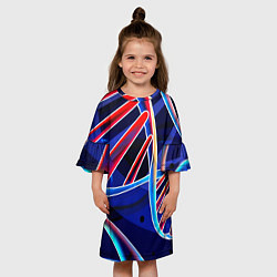 Платье клеш для девочки ДНК, цвет: 3D-принт — фото 2