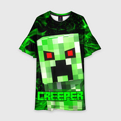 Платье клеш для девочки MINECRAFT CREEPER, цвет: 3D-принт