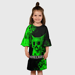 Платье клеш для девочки MINECRAFT CAT, цвет: 3D-принт — фото 2