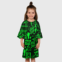 Платье клеш для девочки BILLIE EILISH БИЛЛИ АЙЛИШ, цвет: 3D-принт — фото 2