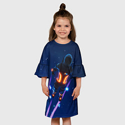Платье клеш для девочки Dark Voyager, цвет: 3D-принт — фото 2