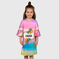 Платье клеш для девочки Елена, цвет: 3D-принт — фото 2