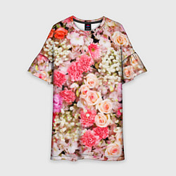 Платье клеш для девочки Розы Roses, цвет: 3D-принт