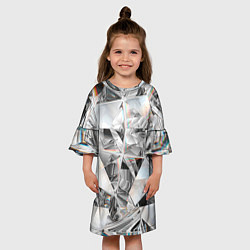 Платье клеш для девочки Зеркальный калейдоскоп, цвет: 3D-принт — фото 2