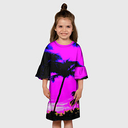 Платье клеш для девочки НЕОНОВЫЙ ЗАКАТ, цвет: 3D-принт — фото 2