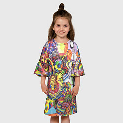 Платье клеш для девочки ПСИХОДЕЛИКА PSYHODELICA, цвет: 3D-принт — фото 2