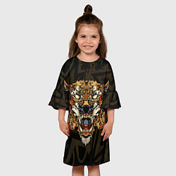 Платье клеш для девочки Тигровый стимпанк Tiger, цвет: 3D-принт — фото 2