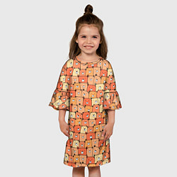 Платье клеш для девочки МИШКИ, цвет: 3D-принт — фото 2