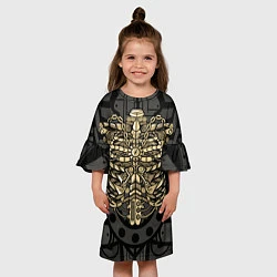 Платье клеш для девочки Стимпанк Скелет, цвет: 3D-принт — фото 2