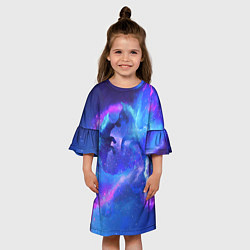 Платье клеш для девочки ВОЛК D, цвет: 3D-принт — фото 2