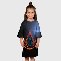 Платье клеш для девочки Assassins Creed Valhalla, цвет: 3D-принт — фото 2