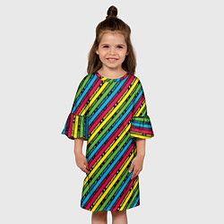 Платье клеш для девочки Хогвартс паттерн, цвет: 3D-принт — фото 2