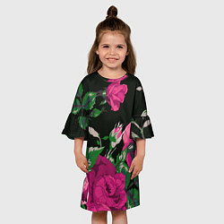 Платье клеш для девочки Розы, цвет: 3D-принт — фото 2