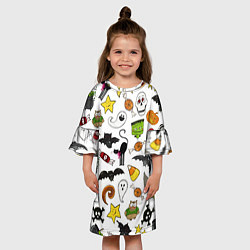 Платье клеш для девочки Хэллоуин паттерн, цвет: 3D-принт — фото 2