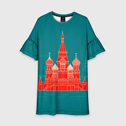 Платье клеш для девочки Москва, цвет: 3D-принт