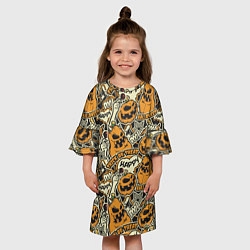 Платье клеш для девочки Хэллоуин, цвет: 3D-принт — фото 2