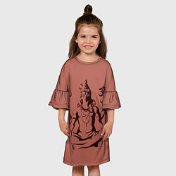Платье клеш для девочки Бог Шива, цвет: 3D-принт — фото 2