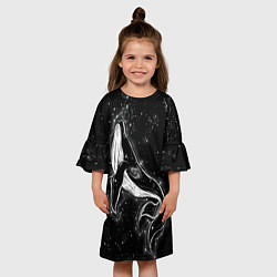Платье клеш для девочки Космический Кит, цвет: 3D-принт — фото 2