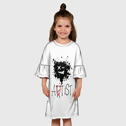 Платье клеш для девочки Артист, цвет: 3D-принт — фото 2