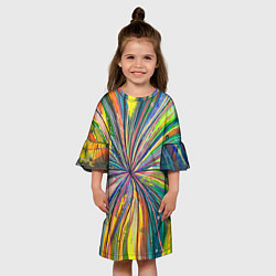 Платье клеш для девочки Watercolor, цвет: 3D-принт — фото 2