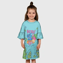 Платье клеш для девочки Стич, цвет: 3D-принт — фото 2