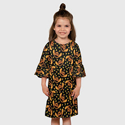 Платье клеш для девочки Стич Хэллоуин, цвет: 3D-принт — фото 2