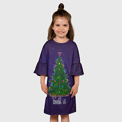 Платье клеш для девочки Among Us - New Year, цвет: 3D-принт — фото 2