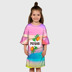Платье клеш для девочки Регина, цвет: 3D-принт — фото 2