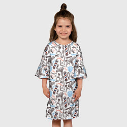 Платье клеш для девочки Барбершоп, цвет: 3D-принт — фото 2