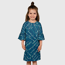 Платье клеш для девочки Математика, цвет: 3D-принт — фото 2