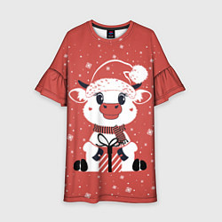 Платье клеш для девочки Бычок, цвет: 3D-принт