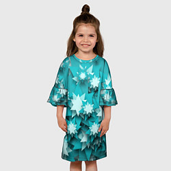 Платье клеш для девочки Звездочки, цвет: 3D-принт — фото 2