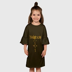 Платье клеш для девочки Travis Scott LOGO, цвет: 3D-принт — фото 2
