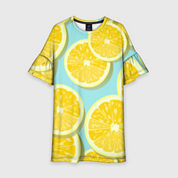 Платье клеш для девочки Лимончики, цвет: 3D-принт