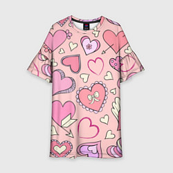 Детское платье Розовые сердечки