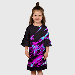 Платье клеш для девочки НЕОНОВЫЙ ТАНДЖИРО, цвет: 3D-принт — фото 2