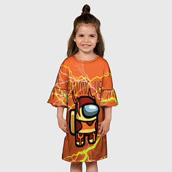 Платье клеш для девочки Among Us Lightning Z, цвет: 3D-принт — фото 2