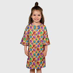 Платье клеш для девочки Новый Год, цвет: 3D-принт — фото 2