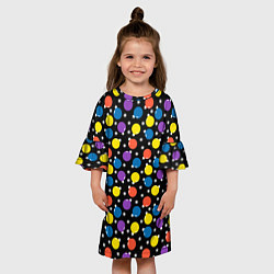 Платье клеш для девочки Ёлочные Шарики, цвет: 3D-принт — фото 2