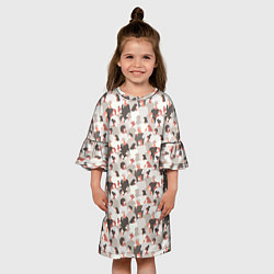 Платье клеш для девочки КоронаВирус, цвет: 3D-принт — фото 2
