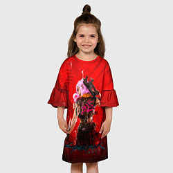 Платье клеш для девочки КИБЕРПАНК 2077, цвет: 3D-принт — фото 2